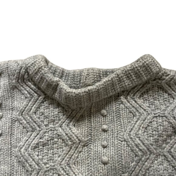 J. CREW Women's wool side-zip oversize cable sweater with side zipper - Picture 4 of 9